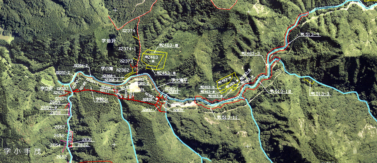 立ち入りが困難な被災地帯でも、航空写真を活用し効率よくオルソ用地図を作成します